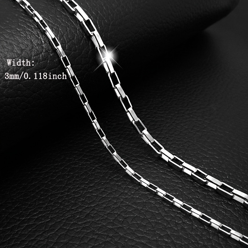 Stainless Steel Necklace Modern Minimalist Box Chain Unisex Jewelry